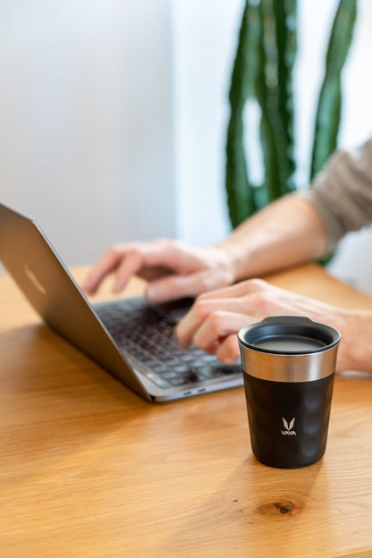 Tumbler Keluli Tahan Karat PopCup dengan Tudung, Mug Perjalanan Bertebat Vakum Dinding Dua Kali, 250ml 