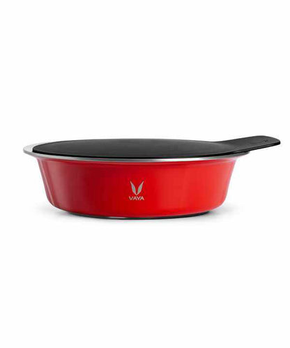 HauteCase - Kaserol Bertebat Keluli Tahan Karat Dengan Tudung | Periuk Kes Panas dan Bekas Makanan Termos | Kuali Periuk Kaserol Panas dengan Tudung 1.1L + Tudung Tindanan 