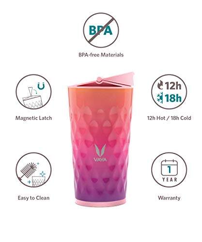 Drynk 350 ml 3 in 1 Vacuum Insulated Stainless Steel Gulper and Sipper Water Bottle (Tumbler+Sipper+Gulper) with 2 Cups, Thermos Flask