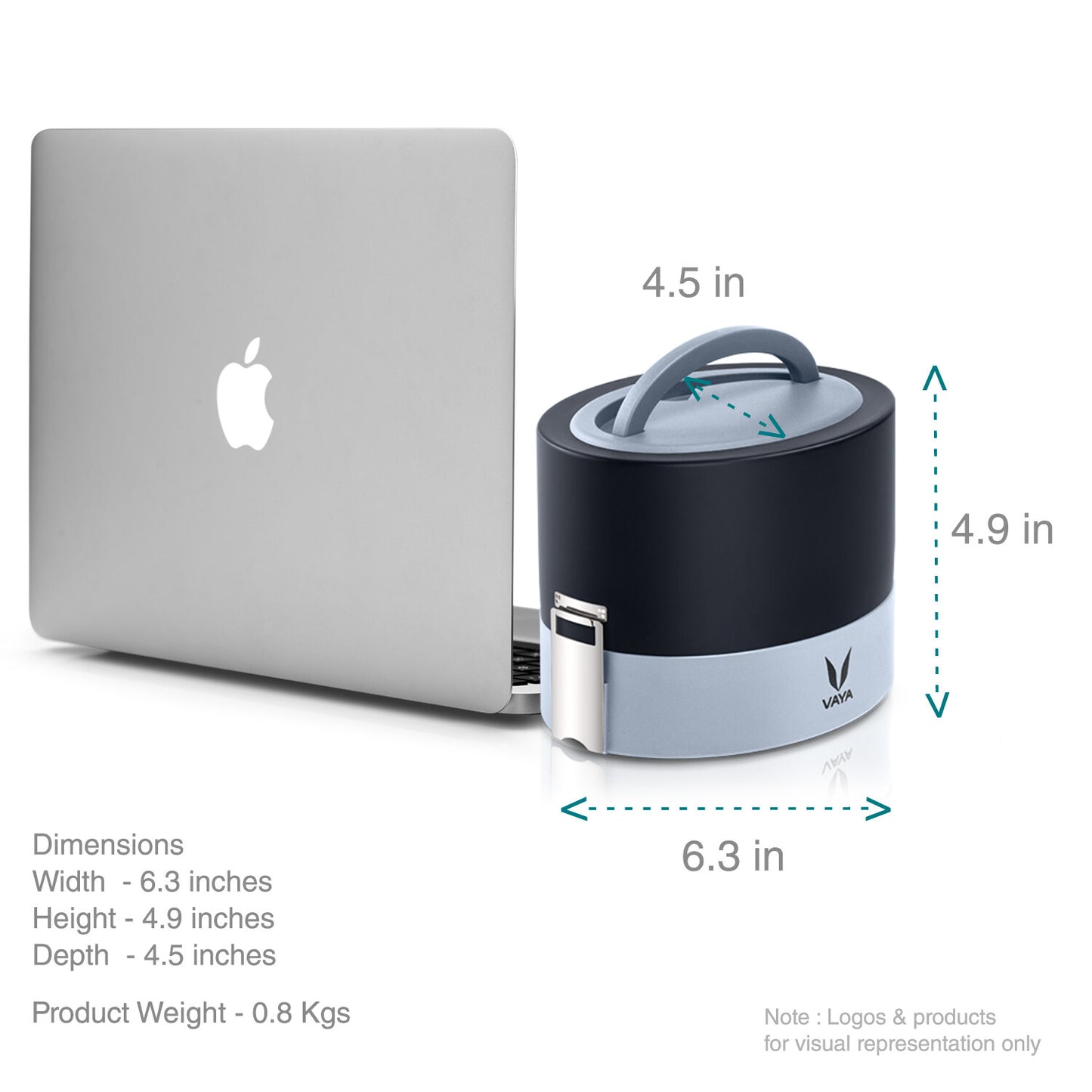 Tyffyn Copper-Finished Stainless Steel Lunch Box, 600 ml, 2 Containers