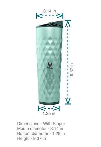 Drynk 600 ml Kelalang Keluli Tahan Karat Bertebat Vakum, Botol Air Penyedut Termos (Tumbler+Sipper) 