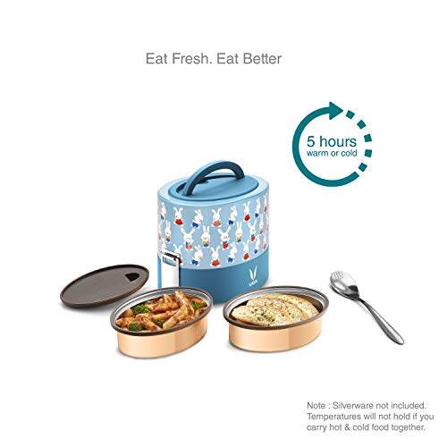 Tyffyn Copper-Finished Stainless Steel Lunch Box, 600 ml, 2 Containers
