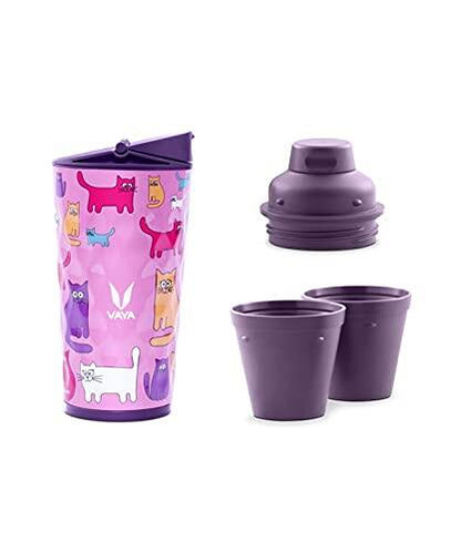 Drynk 350 ml 3 in 1 Vacuum Insulated Stainless Steel Gulper and Sipper Water Bottle (Tumbler+Sipper+Gulper) with 2 Cups, Thermos Flask