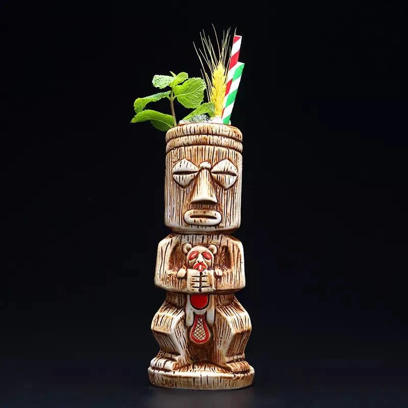 450ml Hawaii Tiki Ceramic Mug – Peralatan Minuman Bertemakan Tropika