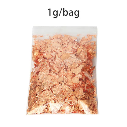 Serpihan Kerajang Emas, Perak &amp; Mawar Emas – 1g-3g Daun Metalik untuk Membuat Lilin, Kraf &amp; Hiasan DIY