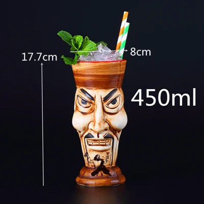450ml Hawaii Tiki Ceramic Mug – Peralatan Minuman Bertemakan Tropika