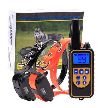 Electric Pet Dog Training Collar Shock Training Collar Electronic Remote Control Waterproof Rechargeable