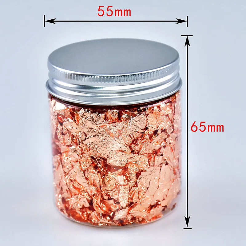 Serpihan Kerajang Emas, Perak &amp; Mawar Emas – 1g-3g Daun Metalik untuk Membuat Lilin, Kraf &amp; Hiasan DIY