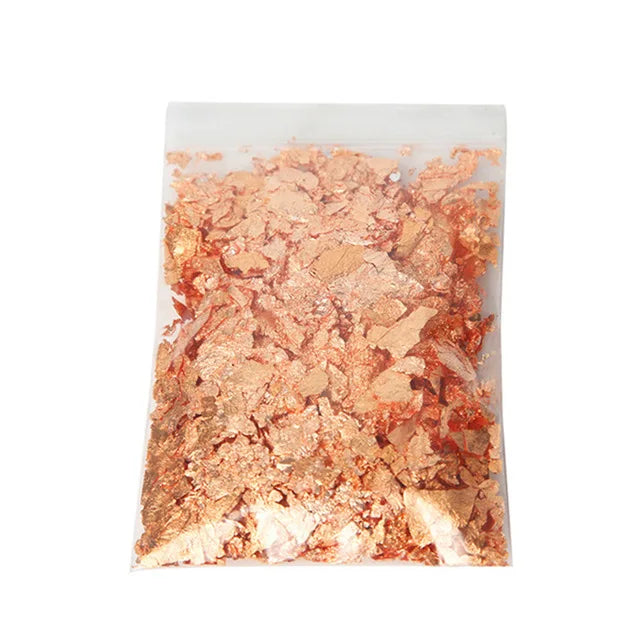 Serpihan Kerajang Emas, Perak &amp; Mawar Emas – 1g-3g Daun Metalik untuk Membuat Lilin, Kraf &amp; Hiasan DIY