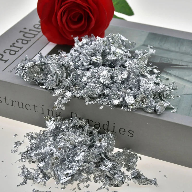 Serpihan Kerajang Emas, Perak &amp; Mawar Emas – 1g-3g Daun Metalik untuk Membuat Lilin, Kraf &amp; Hiasan DIY