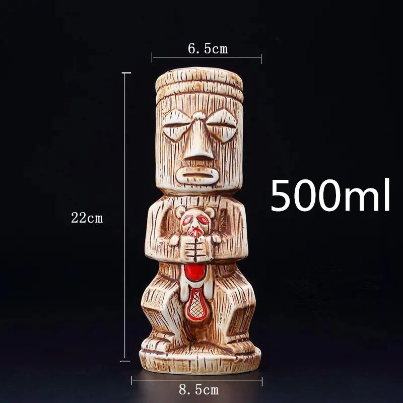 450ml Hawaii Tiki Ceramic Mug – Peralatan Minuman Bertemakan Tropika