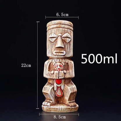 450ml Hawaii Tiki Ceramic Mug – Peralatan Minuman Bertemakan Tropika