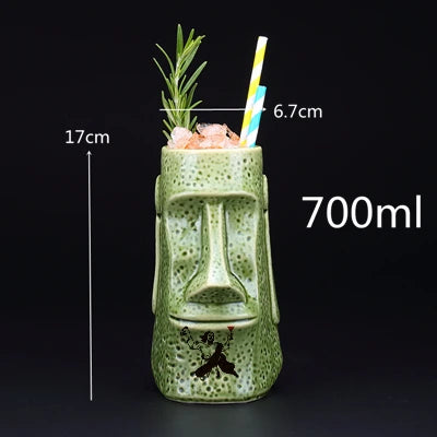 450ml Hawaii Tiki Ceramic Mug – Peralatan Minuman Bertemakan Tropika