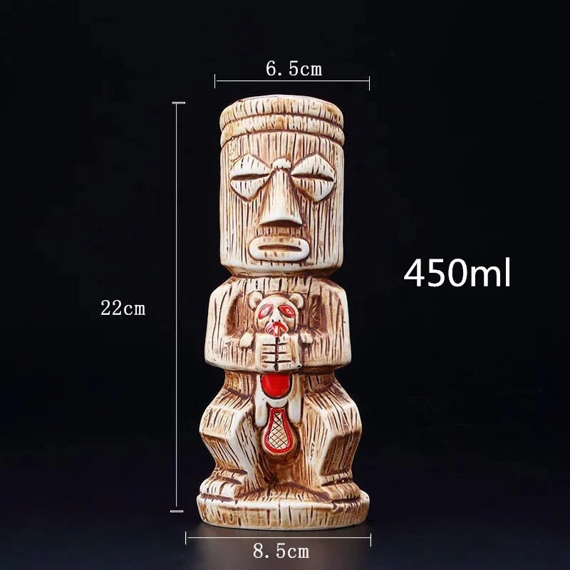 450ml Hawaii Tiki Ceramic Mug – Peralatan Minuman Bertemakan Tropika