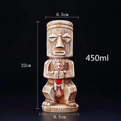 450ml Hawaii Tiki Ceramic Mug – Peralatan Minuman Bertemakan Tropika