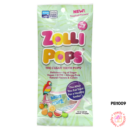 Zollipops, Zolli Pops, The Clean Teeth Drops, Tropical Fruit, Set Of 7 Pops