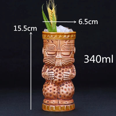 450ml Hawaii Tiki Ceramic Mug – Peralatan Minuman Bertemakan Tropika