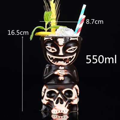 450ml Hawaii Tiki Ceramic Mug – Peralatan Minuman Bertemakan Tropika