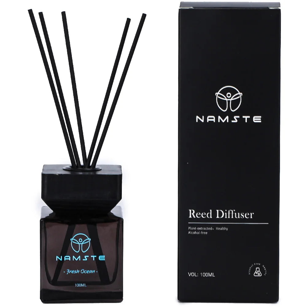 NAMSTE 100ML Reed Diffuser Set Siri Wangian Hotel Aromaterapi Tanpa Api Dalaman Wangian Tahan Lama Deodoran Bilik Mandi