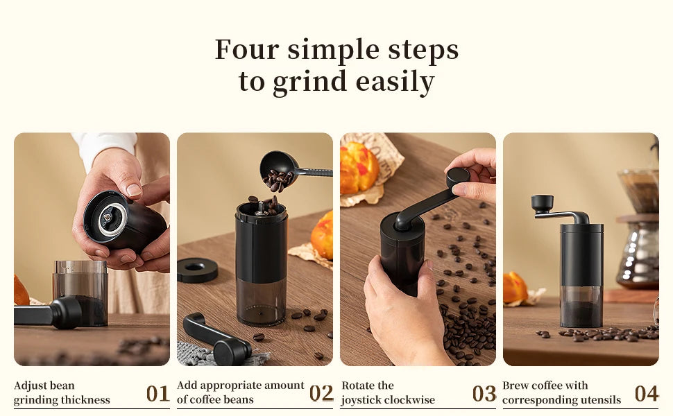 Bearing Adjustable Coffeebe Manual Coffee Grinder Ceramic Grinding Core Professional Double Hand Crank Coffee Grinder CoffeeBean