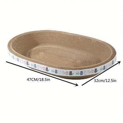 1pc Corrugated Paper Cat Scratcher and Toy Set - Durable and Fun Cat Scratching Pad for Happy and Healthy Felines