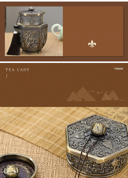 Logam Tin Teh Berkapasiti Besar Hijau Teh Hitam Balang Bekas Penyimpanan Kadi Kopi Gula Kotak Teh Dimeterai Dapur Rumah