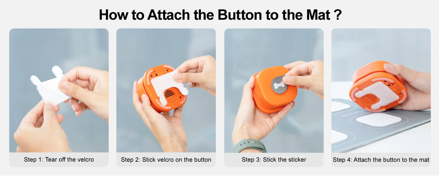 MEWOOFUN Butang Anjing Rekod Bercakap Komunikasi Haiwan Peliharaan Latihan Vokal Mainan Interaktif Dering Loceng Dengan Pad dan Pelekat Mudah Digunakan