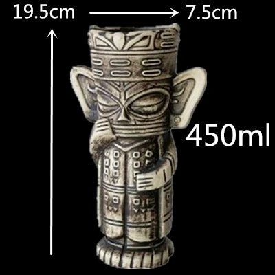 450ml Hawaii Tiki Ceramic Mug – Peralatan Minuman Bertemakan Tropika