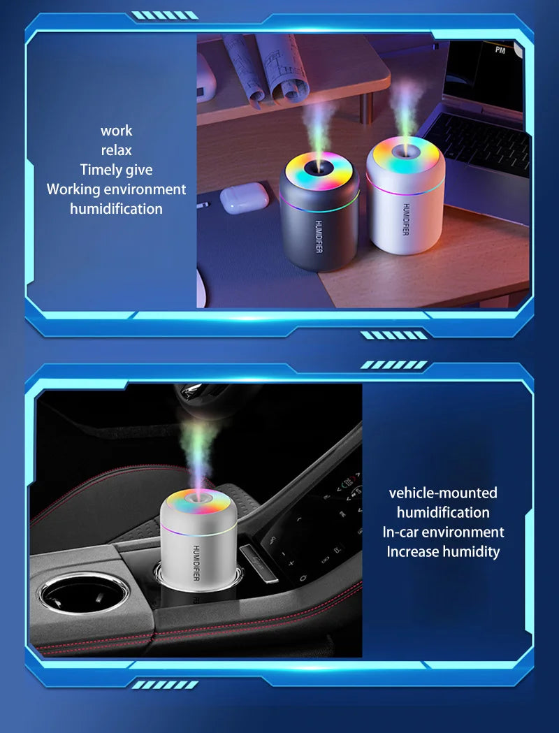 Xiaomi Mini Car Air Humidifier USB Electric Aroma Diffuser Essential Oil Purifier Aromatherapy Mist Maker Lights in Car Home