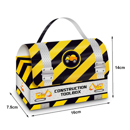 Construction Vehicle Theme Party Gift Boxes – Excavator & Engineering Design for Kids' Birthday Decor