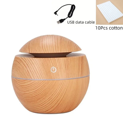 Xiaomi USB Ultrasonic Aroma Diffuser & Cool Mist Humidifier – Wood Grain Design for Home & Office