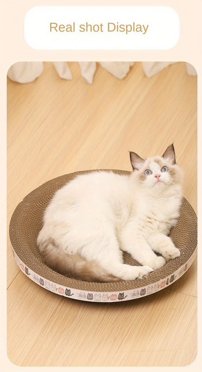 1pc Corrugated Paper Cat Scratcher and Toy Set - Durable and Fun Cat Scratching Pad for Happy and Healthy Felines
