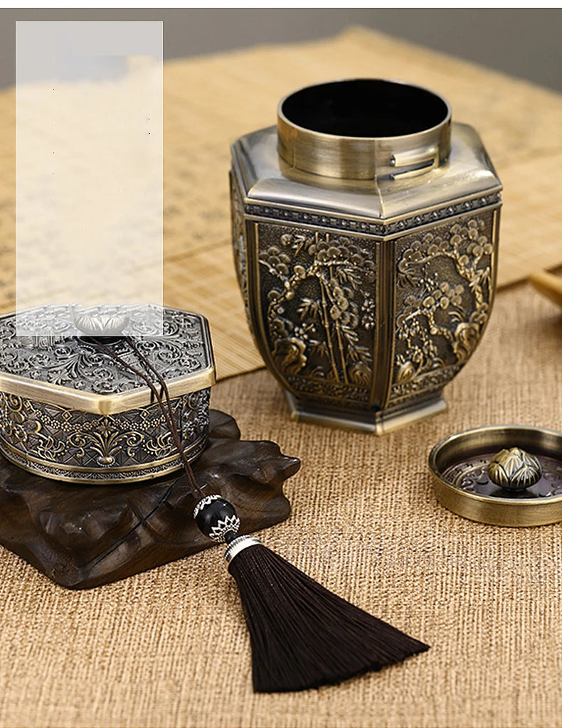 Logam Tin Teh Berkapasiti Besar Hijau Teh Hitam Balang Bekas Penyimpanan Kadi Kopi Gula Kotak Teh Dimeterai Dapur Rumah