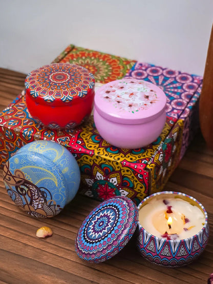 Luxury Scented Candle Set – 4pcs Arabian-Inspired Fragrance Candles in Decorative Jars