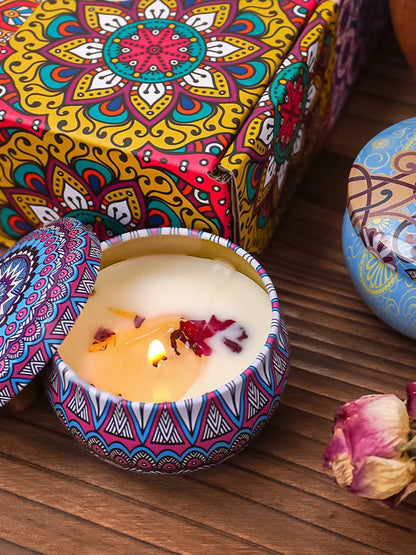 Luxury Scented Candle Set – 4pcs Arabian-Inspired Fragrance Candles in Decorative Jars