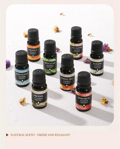 17 Flavors 10ml Essential Oils For Aroma Diffuser AirHumidifier Home Water-soluble Lavender Rose Eucalyptus  White Peach Oolong