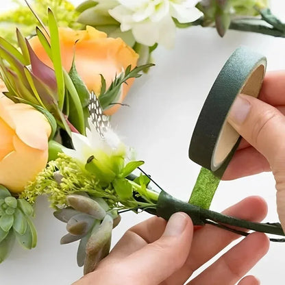 Self-Adhesive Green Floral Tape – DIY Flower Wrapping for Bouquets & Crafts