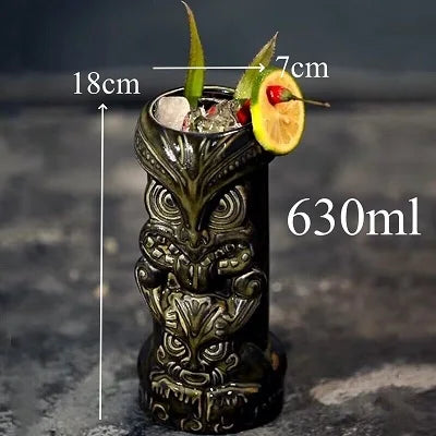 450ml Hawaii Tiki Ceramic Mug – Peralatan Minuman Bertemakan Tropika