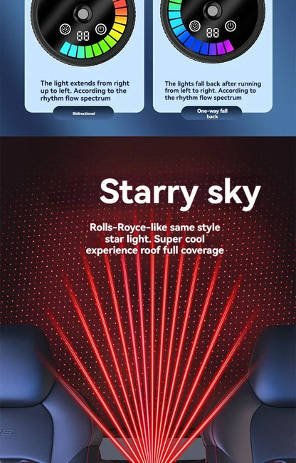 Smart Car Air Freshener Rechargeable Aroma Diffuser 5 Levels of Adjustable Intelligent  Diffuser Pickup Light Starry Sky Summit