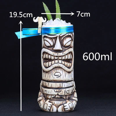 450ml Hawaii Tiki Ceramic Mug – Peralatan Minuman Bertemakan Tropika