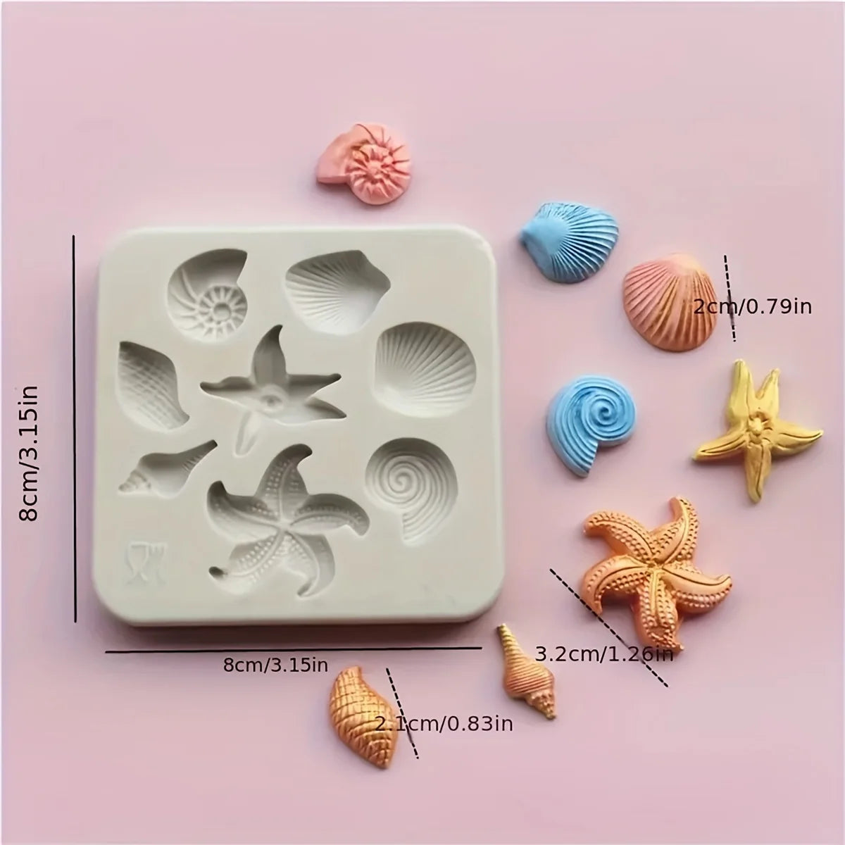 3PCS Ocean-Themed Silicone Molds – Conch, Starfish & Coral for Baking & Crafts
