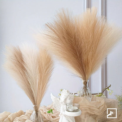 6PCS Artificial Pampas Grass – Fluffy Faux Reed Bouquet for Home, Wedding & Event Décor (Multiple Colors)