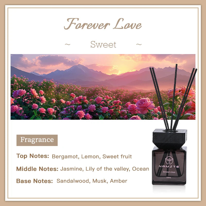 Rattan Essential Oil 100ML Perfume Room Fragrance Replace Aroma Diffuser Flavoring for Home Bathroom Fragrance Air Freshener