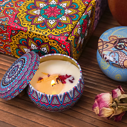 Luxury Scented Candle Set – 4pcs Arabian-Inspired Fragrance Candles in Decorative Jars