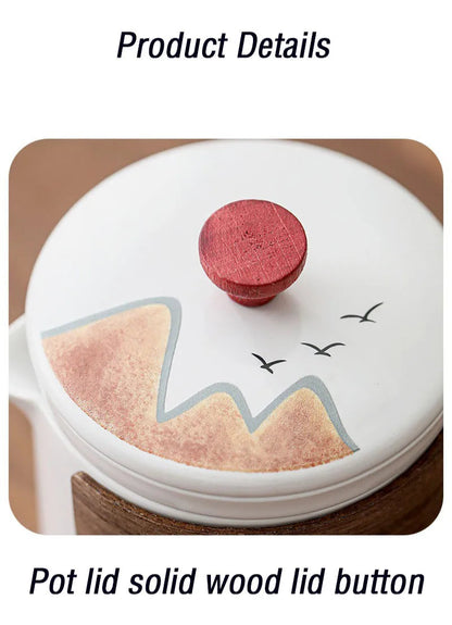 Elegant Chinese-Style Ceramic Tea Set – 4 Cups, Teapot & Tea Canister in Gift Box