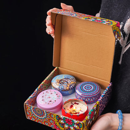 Luxury Scented Candle Set – 4pcs Arabian-Inspired Fragrance Candles in Decorative Jars