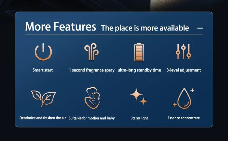 Car Air Freshener Smart Fragrance Diffuser 1000mAh Aroma Humidifier Starry Light Smell Distributor Interior Car Accessories