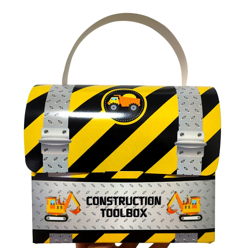 Construction Vehicle Theme Party Gift Boxes – Excavator & Engineering Design for Kids' Birthday Decor