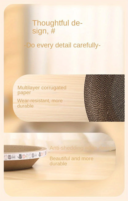 1pc Corrugated Paper Cat Scratcher and Toy Set - Durable and Fun Cat Scratching Pad for Happy and Healthy Felines