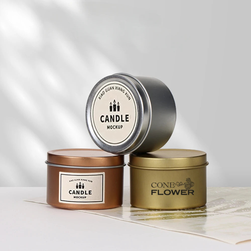Scent Candle Jar Making Kit Metal Container for Candles Jewelry Storage Box Soy Wax Tins Home Fragrance Accessories Party Decor